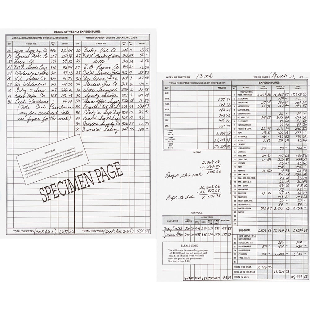 Dome Bookkeeping Record Book - 128 Sheet(s) - Wire Bound - 8.75in x 11.25in Sheet Size - Brown Cover - Recycled - 3 / Bundle