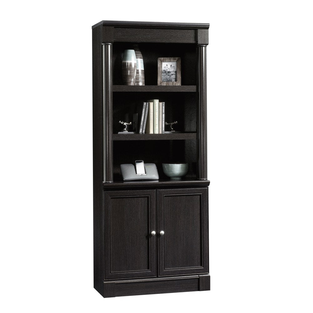 Sauder Palladia 72inH 5-Shelf Traditional Library With Doors, Wind Oak