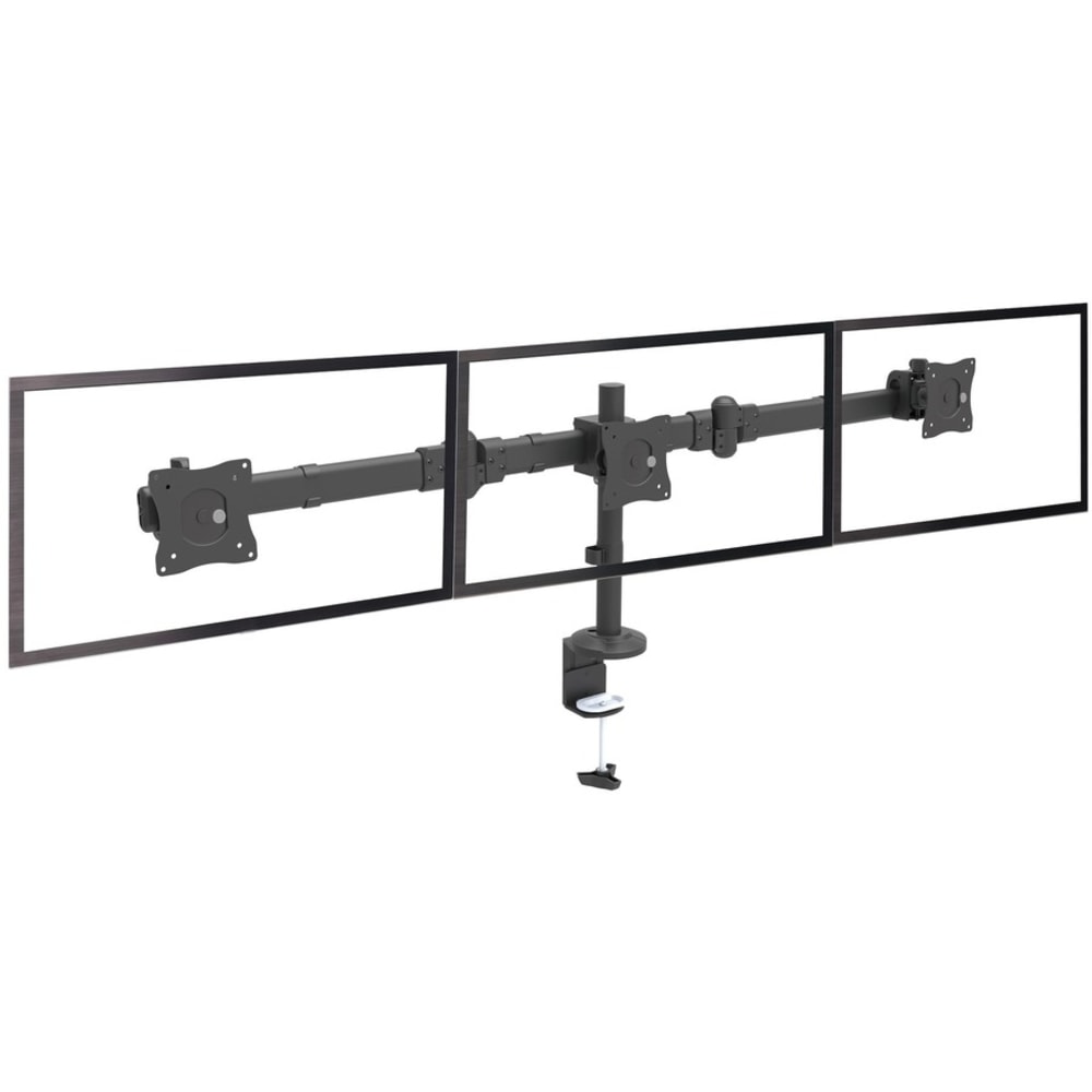 StarTech.com Desk Mount Triple Monitor Arm - Articulating - Steel - For VESA Monitors up to 27in- Clamp/Grommet - 3 Monitor Stand (ARMTRIO)