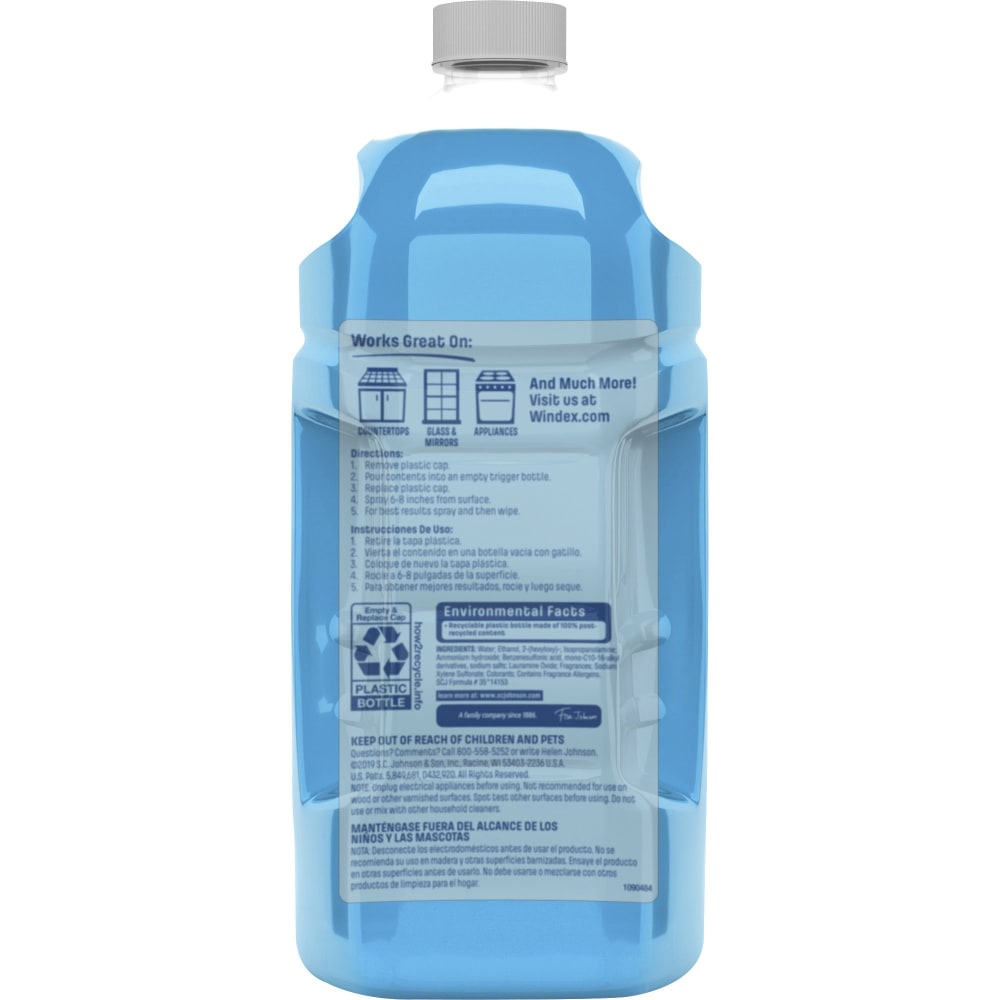 Windex Original Glass Cleaner Refill - Liquid - 67.6 fl oz (2.1 quart) - Bottle - 6 / Carton - Blue