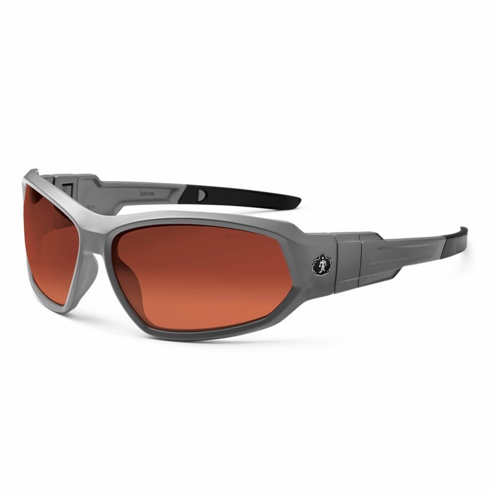 Ergodyne Skullerz Safety Glasses, Loki, Polarized, Matte Gray Frame, Copper Lens