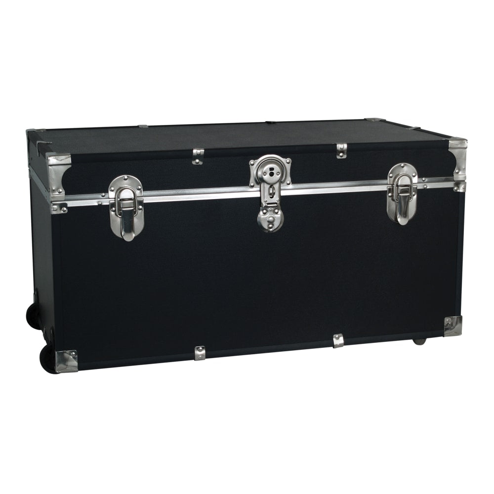 Seward Traveler Trunk With Wheels And Lock, 12 1/4in x 31in x 15 3/4in, Black