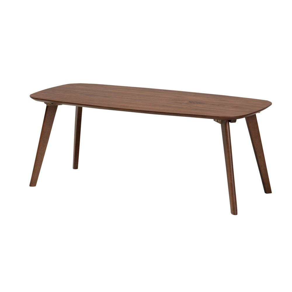 Baxton Studio Mid-Century Modern Coffee Table, 16-3/4inH x 43-5/16inW x 19-3/4inD, Walnut