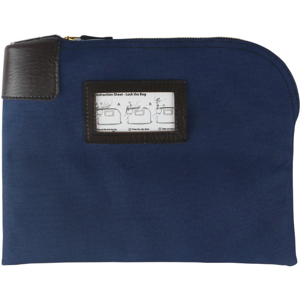 Sparco Locking Currency Bag - 8.50in Width x 11in Length - Navy - 1/Pack - Coin, Currency, Document