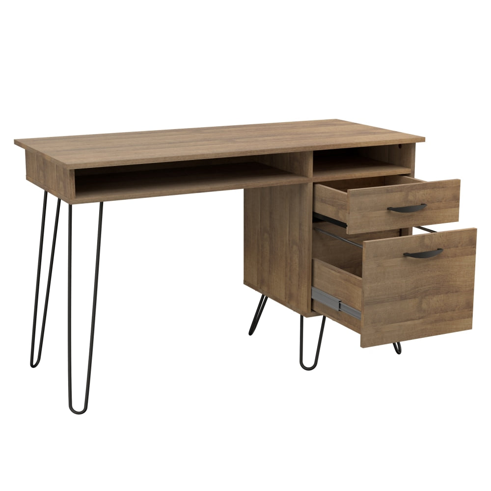 Inval 48inW Computer Desk With Open Storage Shelf, Amaretto