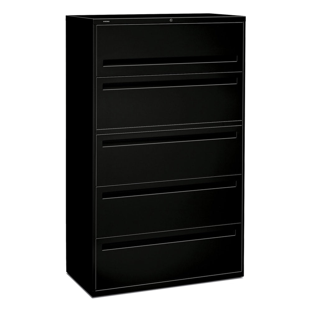 HON Brigade 700 42inW x 19-1/4inD Lateral 5-Drawer File Cabinet, Black