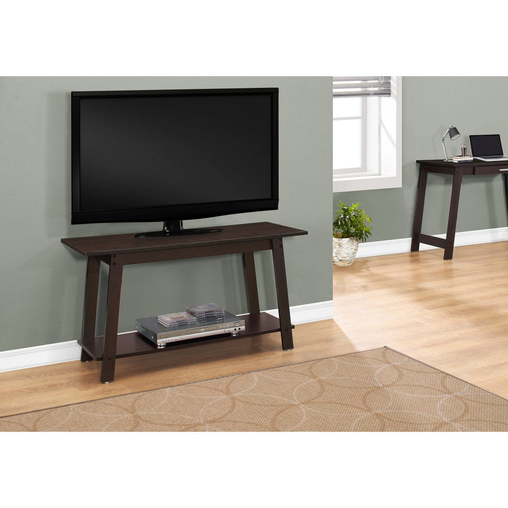 Monarch Specialties Mason TV Stand, 22-1/2inH x 42inW x 15-3/4inD, Cappuccino