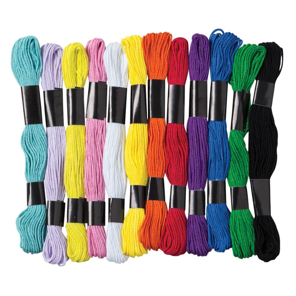 Creativity Street Embroidery Thread Skeins, Assorted Colors, 24 Skeins Per Pack, Set Of 3 Packs