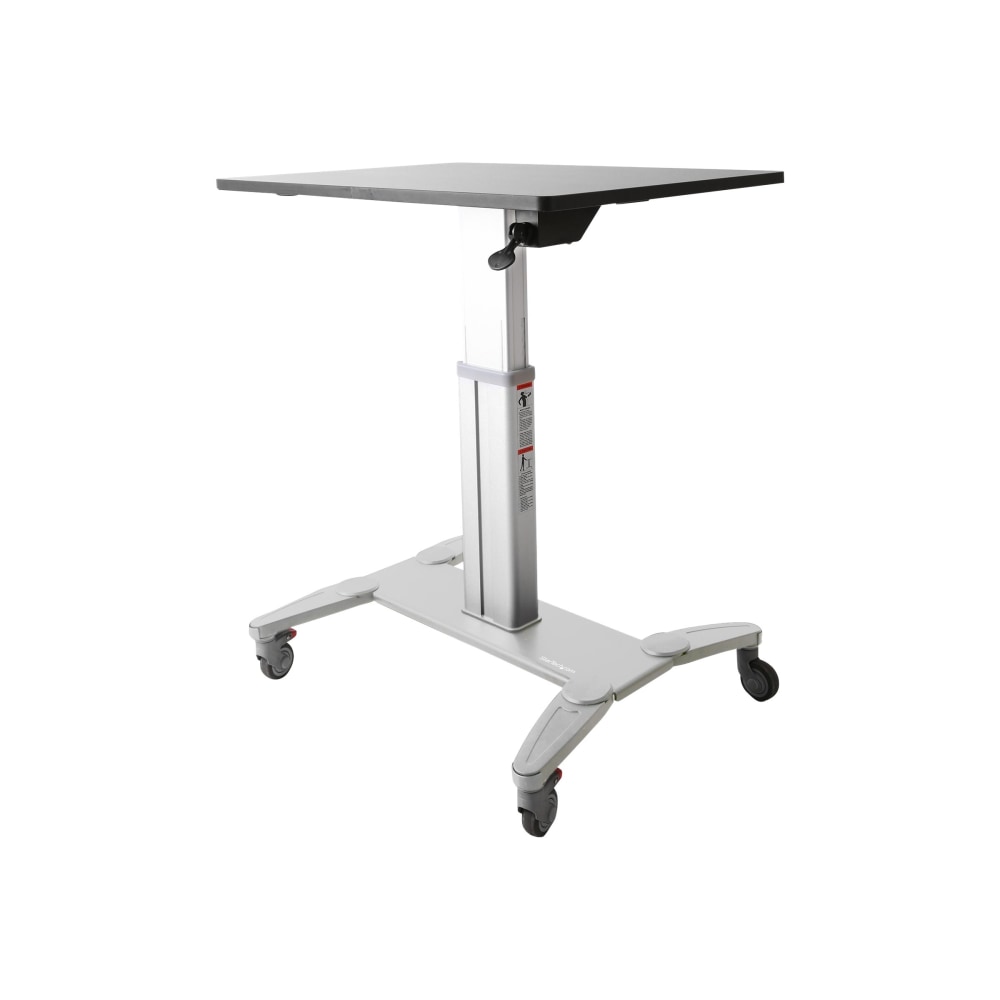 StarTech.com 28inW Mobile Sit-Stand Workstation, Silver