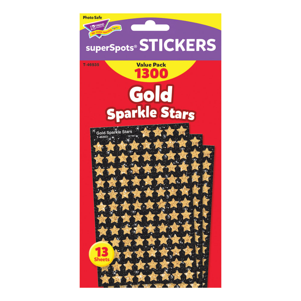 TREND Gold Sparkle Stars superShapes Value Pack, 1300 Per Pack, 3 Packs