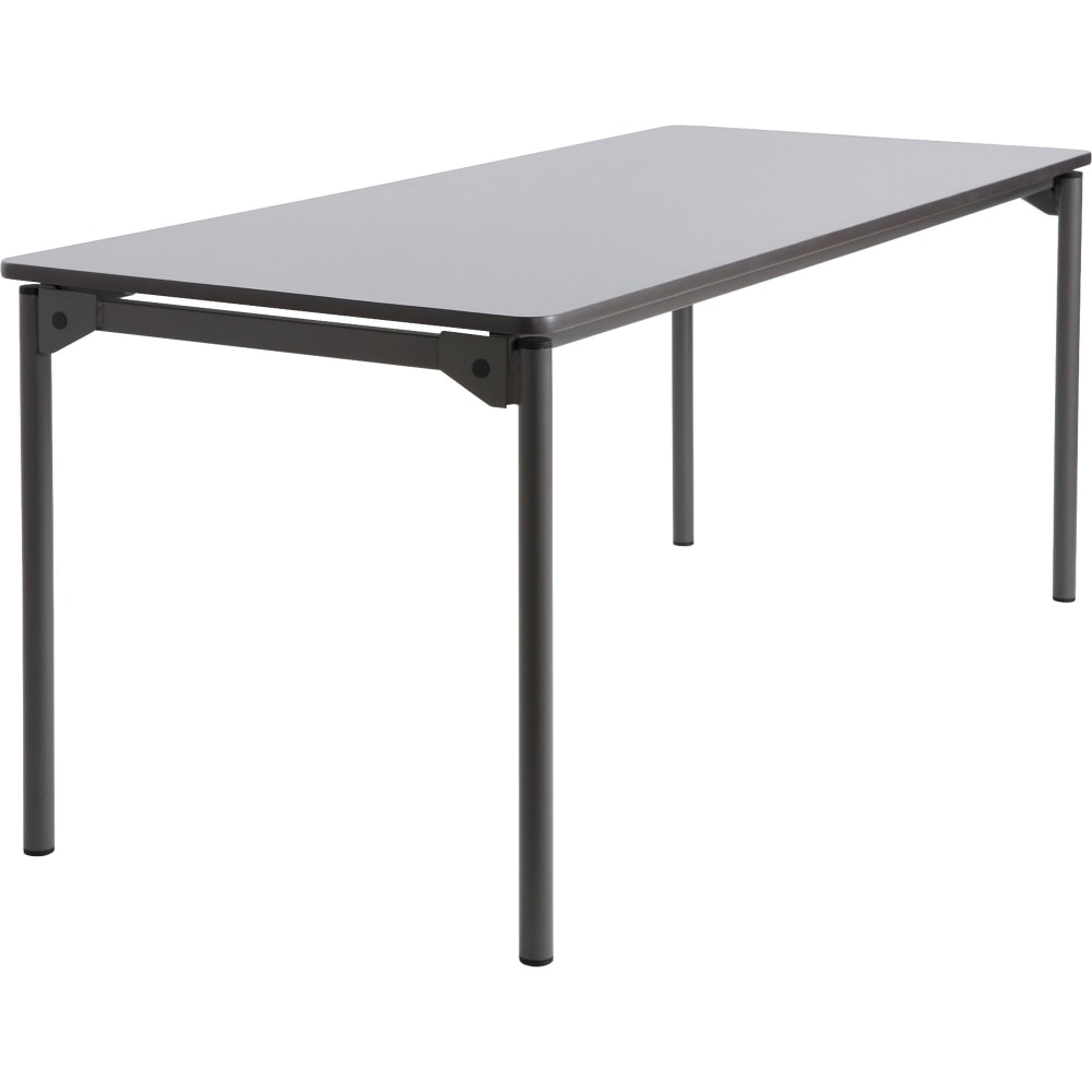 Iceberg Maxx Legroom-Series Wood Folding Table, 30inW x 60inD, Gray/Black