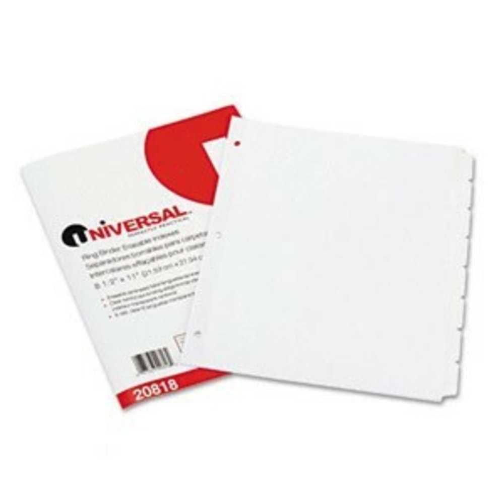 Universal Write-On/Erasable Indexes with Tab - Blank - 8 Tab(s)/Set - 8.5in x 11in - 1 Set - White Divider - White Tab