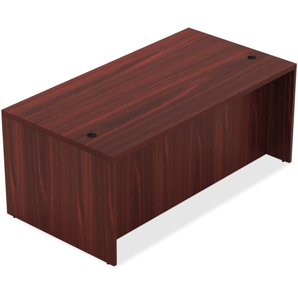 Lorell Chateau 72inW Shell Computer Desk, Mahogany