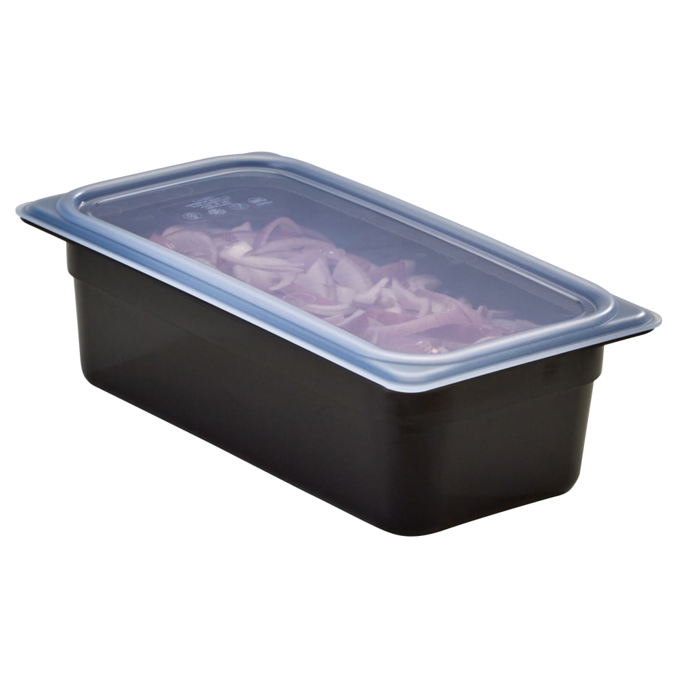 Cambro Camwear GN 1/3 Size 2in Food Pans, 2inH x 7inW x 12-3/4inD, Black, Set Of 6 Pans