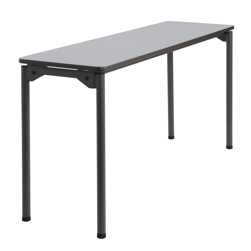 Iceberg Maxx Legroom-Series Wood Folding Table, 18inW x 60inD, Gray/Black