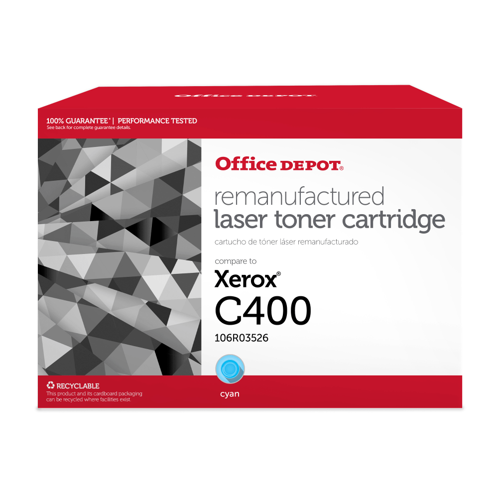 Office Depot Remanufactured Cyan Extra High Yield Toner Cartridge Replacement For Xerox C400, ODC400C