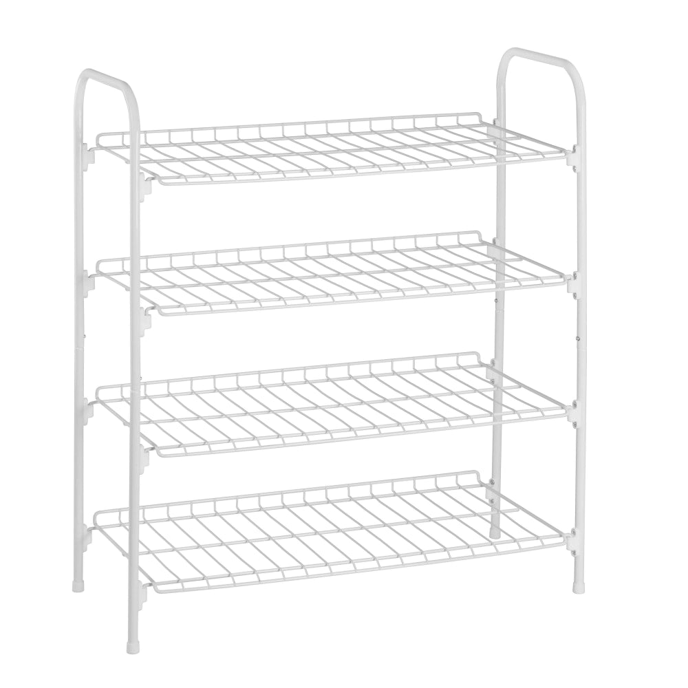 Honey-can-do SHO-01172 4-Tier Closet Storage Shelf, White - 4 Tier(s) - 27.6in Height x 11.8in Width24.8in Length - Sturdy, Rust Proof, Durable, Stackable, Heavy Duty, Adjustable Shelf - White - Steel, Metal