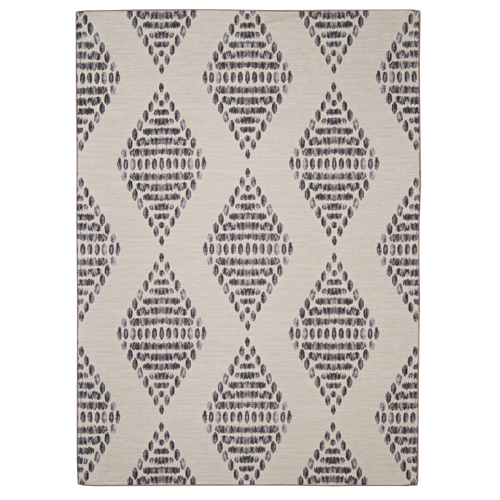 Linon Washable Outdoor Area Rug, Witmer, 3ft x 5ft, Ivory/Brown