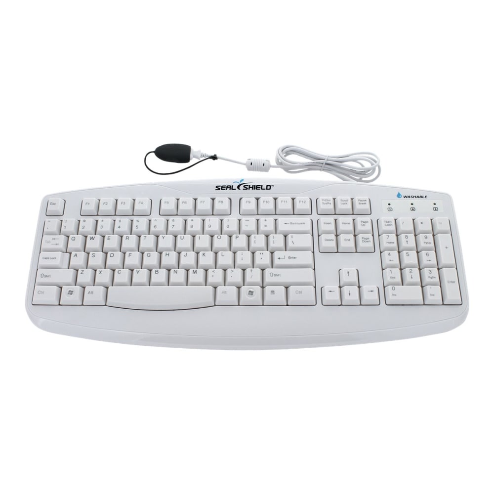 Seal Shield Silver Storm Wired Keyboard, White, STWK503