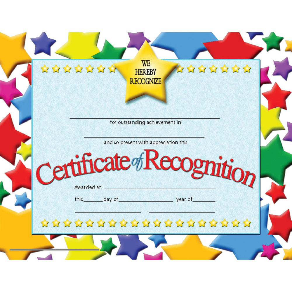 Hayes Certificates, 8-1/2in x 11in, Recognition, 30 Certificates Per Pack, Set Of 3 Packs