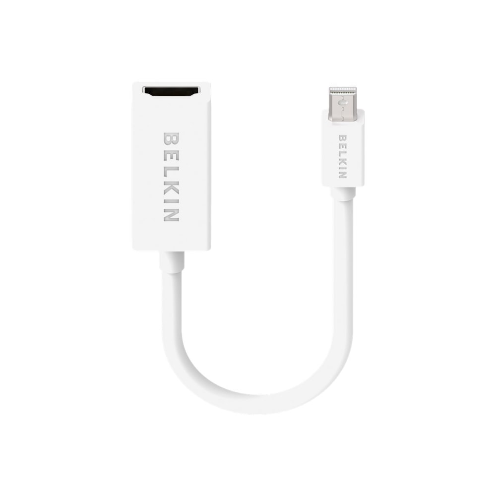 Belkin Mini DisplayPort Male To HDMI Female Adapter, White, BKNF2CD021EB