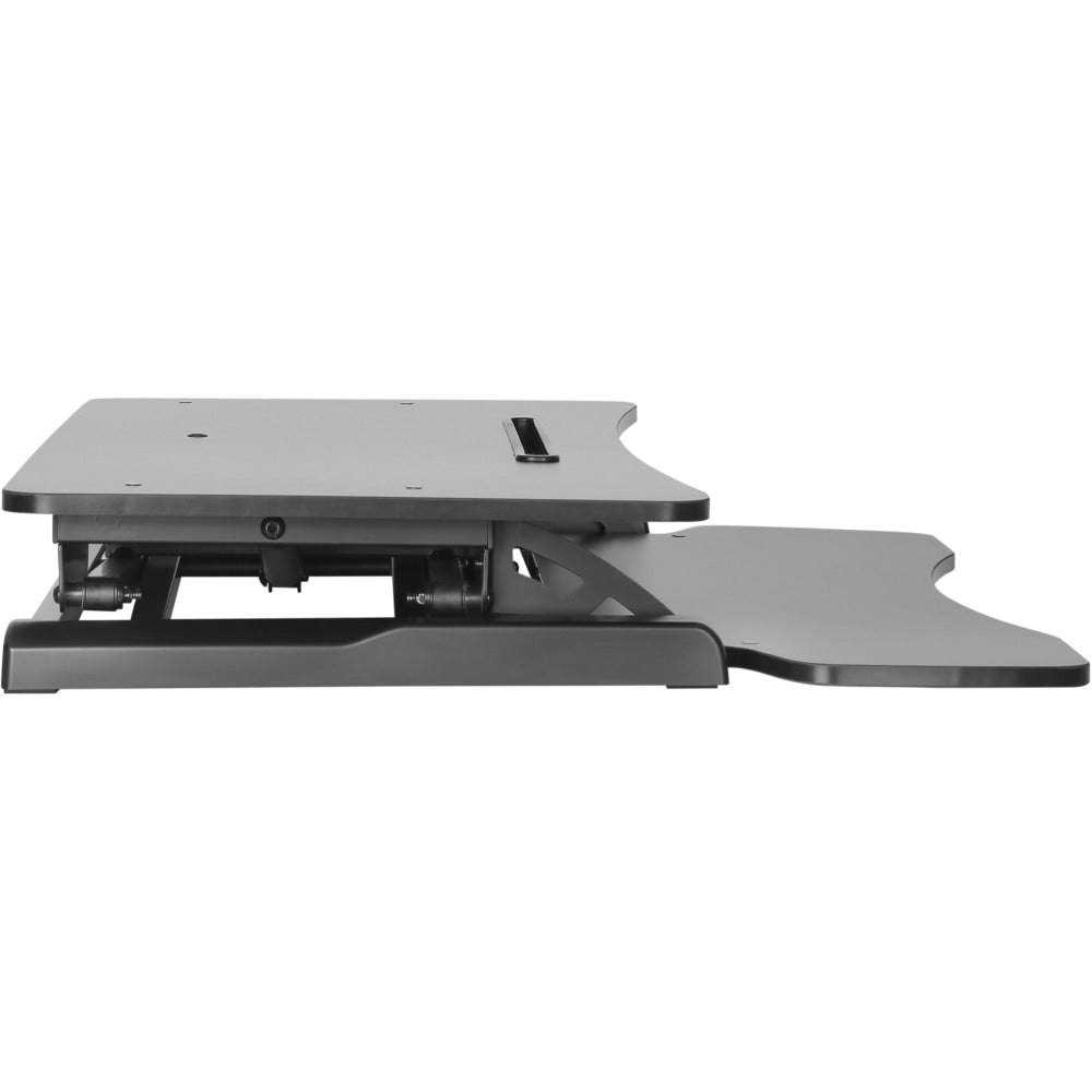 Amer Mounts Sit-Stand Integrated Desk Workstation - 33.07 lb Load Capacity - 19.7in Height x 24.2in Width - Desktop - Chipboard, Steel, Plastic - Black