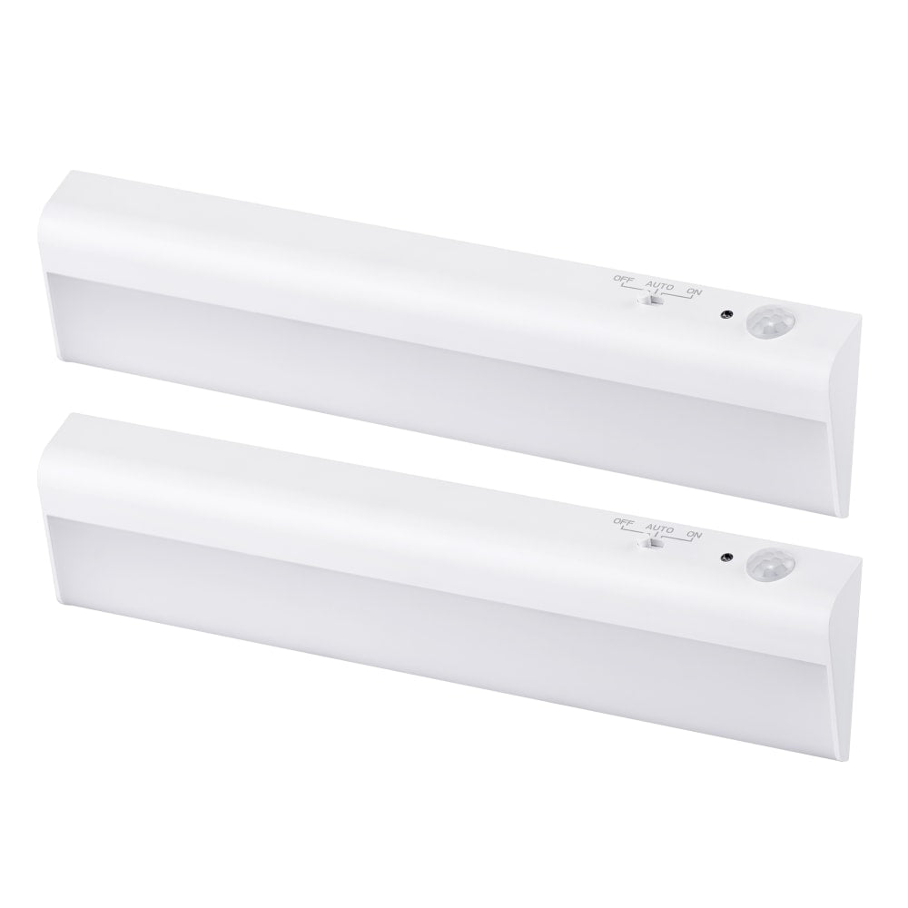 BLACK+DECKER PureOptics Battery-Operated Under Cabinet Light Bars, White, Pack Of 2 Light Bars