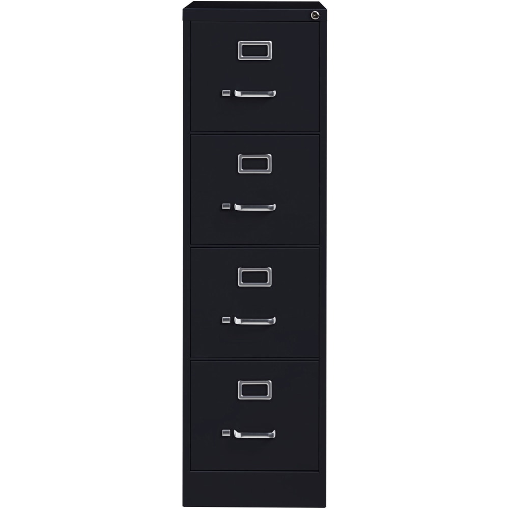 Lorell Fortress 25inD Vertical 4-Drawer File Cabinet, Black