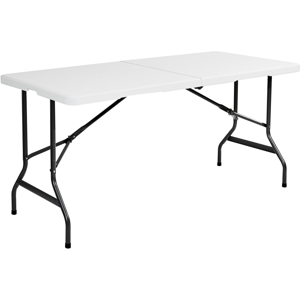 Iceberg IndestrucTable TOO Bifold Table - Rectangle Top - Adjustable Height - 96in Table Top Length x 30in Table Top Width x 2in Table Top Thickness - 29in Height - Platinum, Powder Coated - Tubular Steel - High-density Polyethylene (HDPE) Top Material