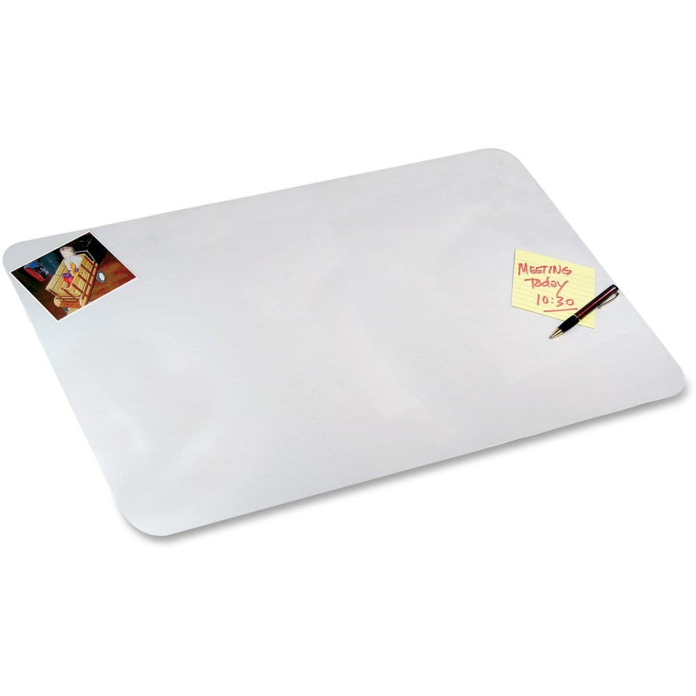 Artistic Eco-Clear Desk Pad With Antimicrobial Protection,  19in H x 24in W, Frosted Clear