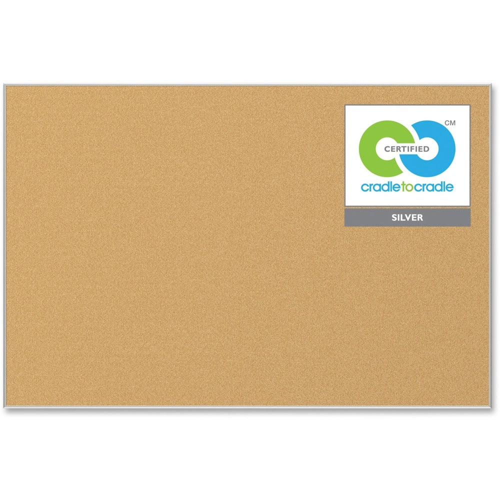 Balt Best Rite Cork Board, 36in x 24in, 40% Recycled , Aluminum Frame With Silver Finish