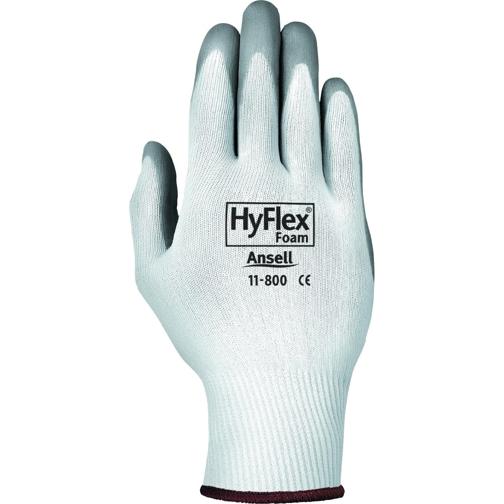 Ansell HyFlex Foam 11-800 Abrasion-Resistant Gloves, Medium, Gray/White