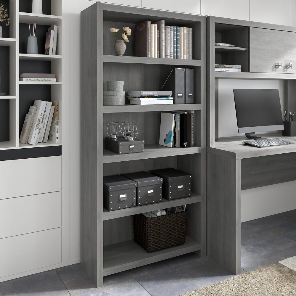 Bush Business Furniture Echo 66inH 5-Shelf Bookcase, Modern Gray, Standard Delivery