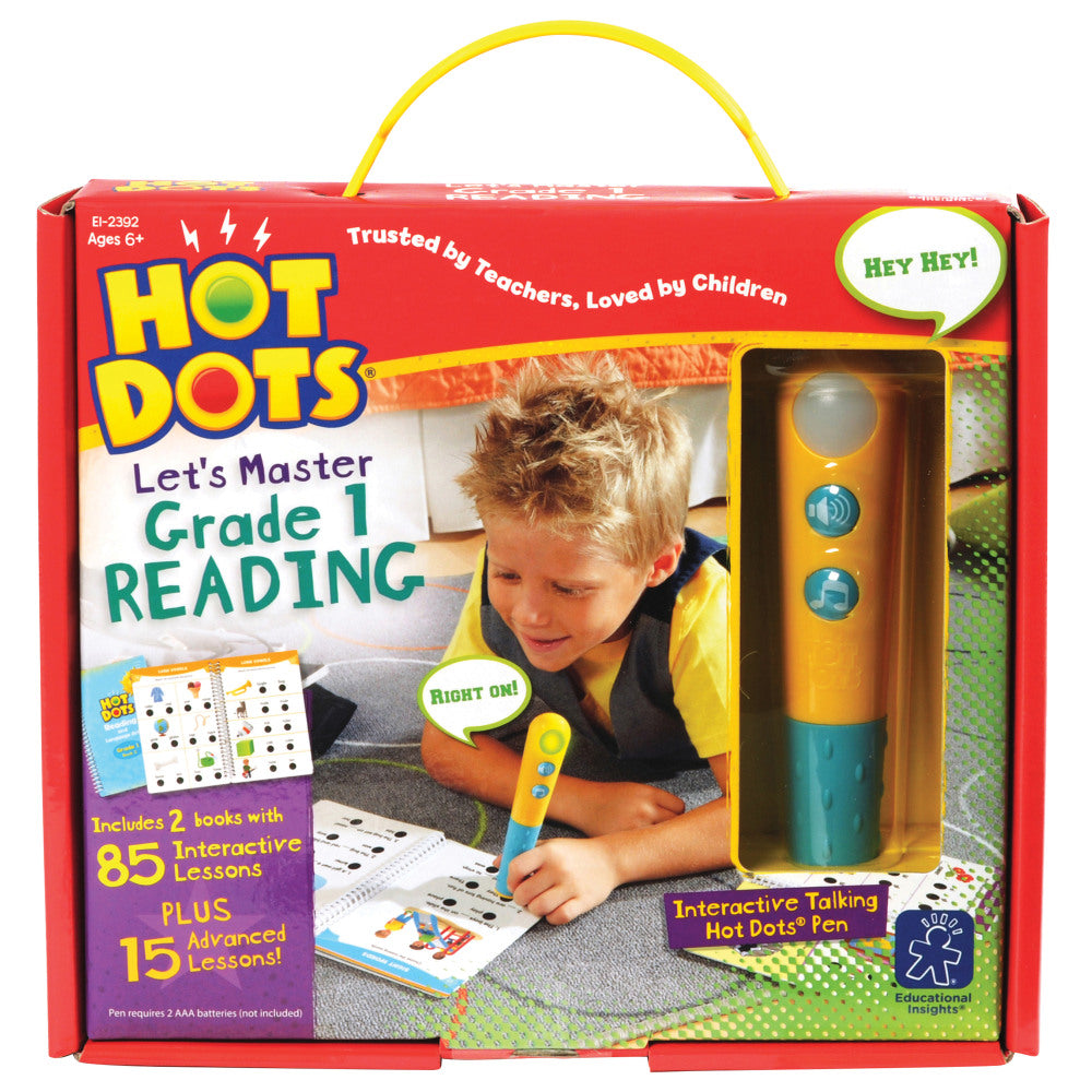 Educational Insights Hot Dots Lets Master Grade 1 Reading Set With Hot Dots Pen, Grade 1