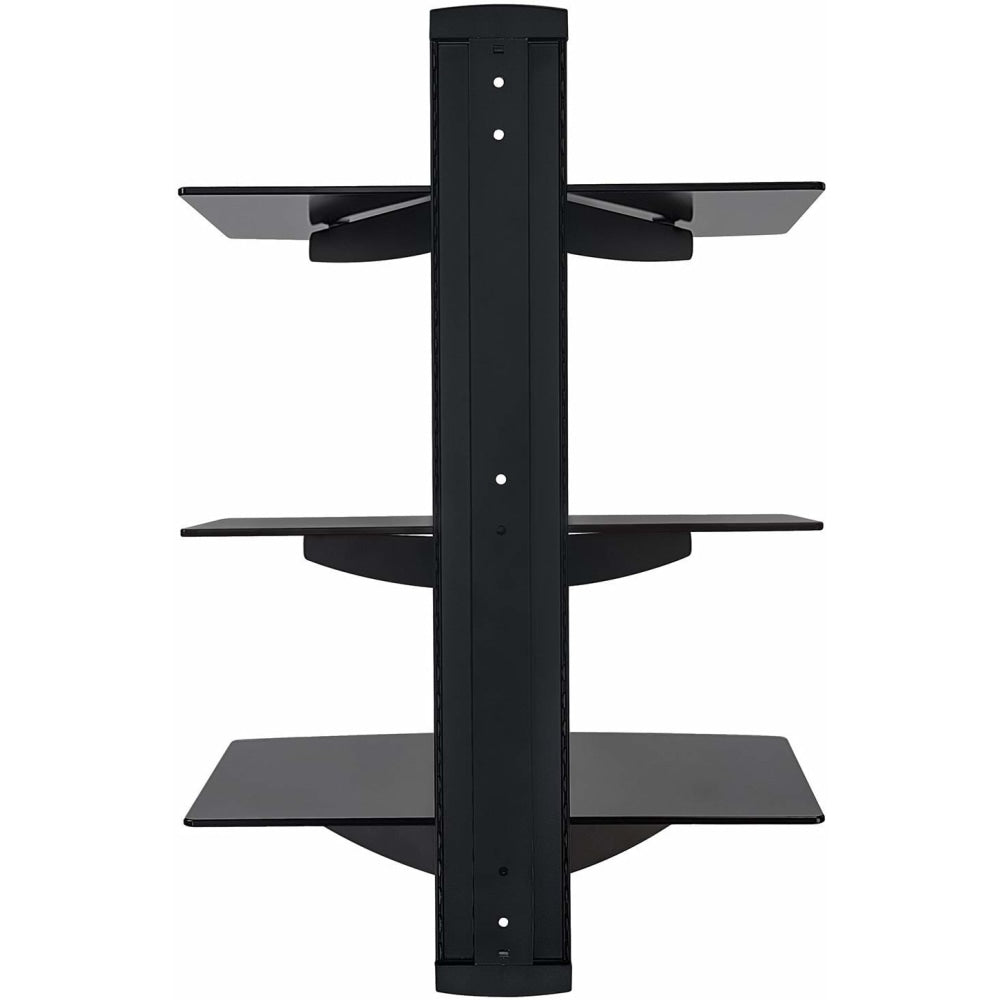 Mount-It! MI-893 Floating Wall-Mounted Triple A/V Shelf, 18inH x 16-1/2inW x 11-7/8inD, Black