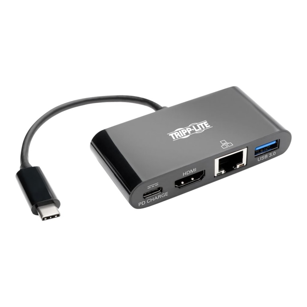 Tripp Lite USB C to HDMI Multiport Adapter Docking Station 4K USB Type C to HDMI Black, USB-C, USB Type-C, USB Type C - for Notebook/Tablet PC/Desktop PC/Smartphone - 60 W - USB Type C - 2 x USB Ports - 1 x USB 3.0 - Network (RJ-45) - HDMI - Thunderbolt