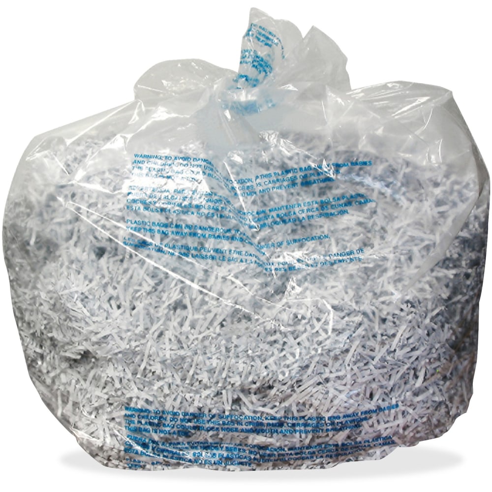 GBC Shredder Bags - For Large Office Shredders - 30 gal - 3.9in Height x 4in Width x 10.3in Depth - 25/Box - Plastic - Clear