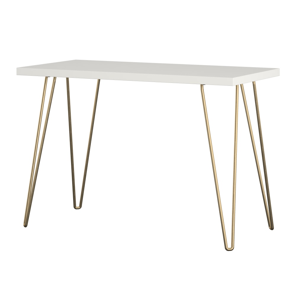 Ameriwood Home Owen 40inW Writing Desk, White/Gold