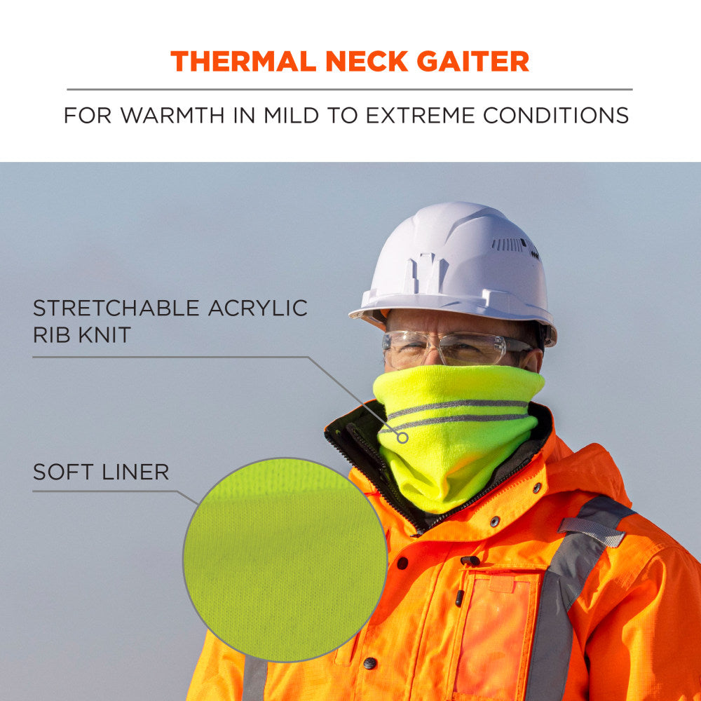 Ergodyne N-Ferno 6961 Reflective Winter Neck Gaiter, Lime