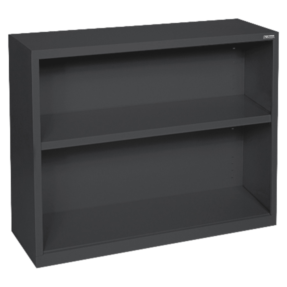 Lorell Fortress Series Steel Modular Shelving Bookcase, 2-Shelf, 30inH x 34-1/2inW x 13inD, Black