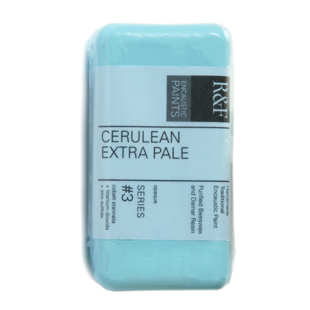 R & F Handmade Paints Encaustic Paint Cakes, 40 mL, Cerulean Extra Pale, Pack Of 2