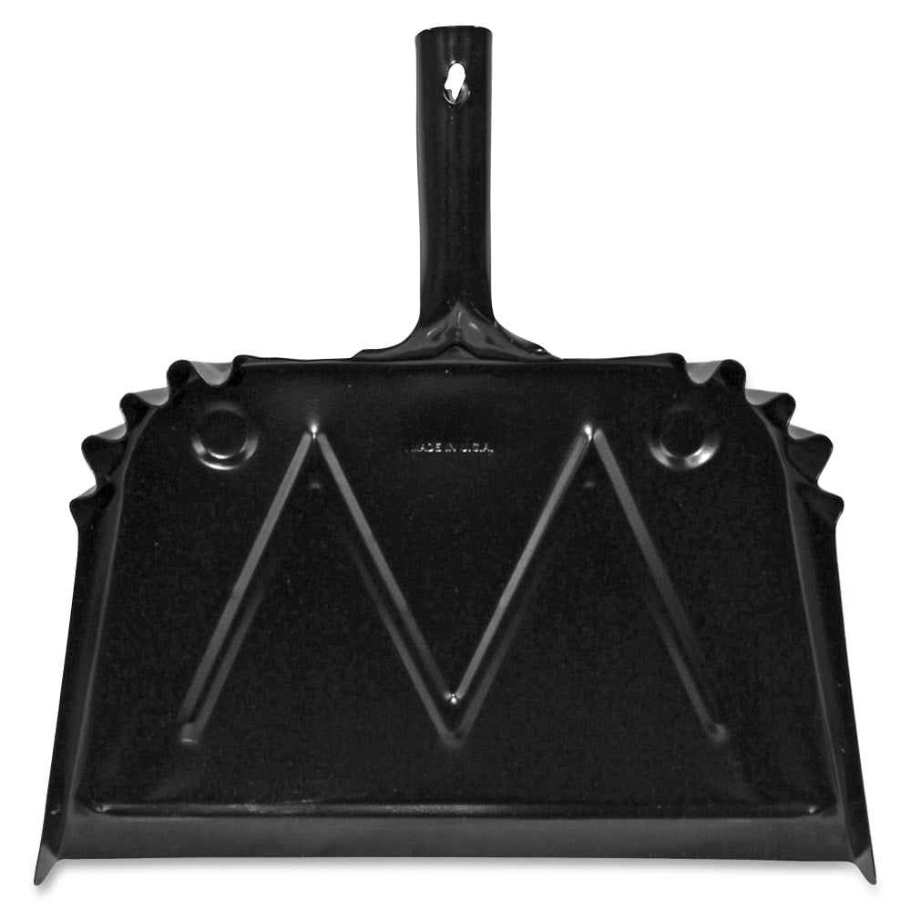 Genuine Joe Heavy-Duty Metal Dustpan - 16in Wide - Steel - Black - 1 Each