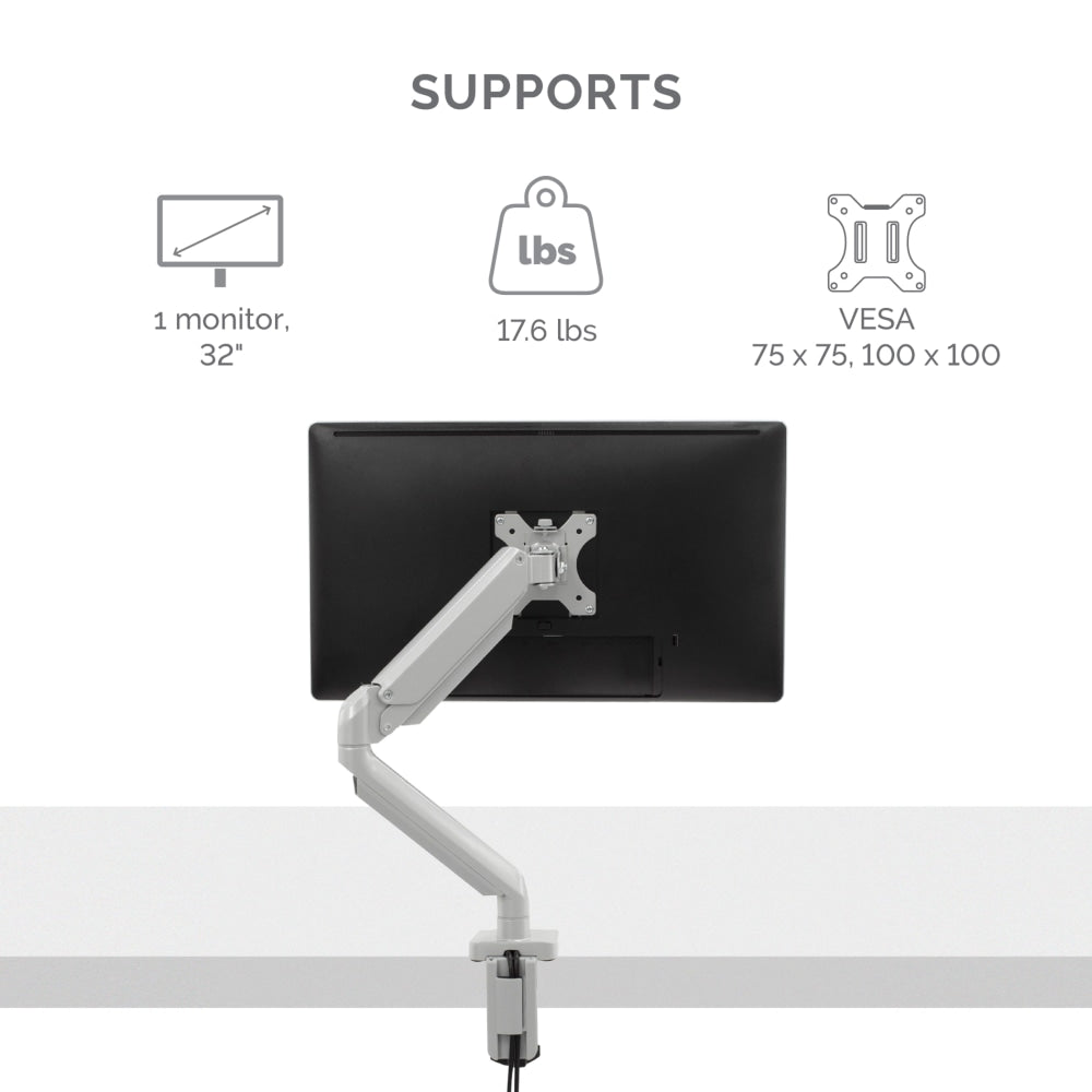 Fellowes Platinum Series Single-Monitor Arm, Silver