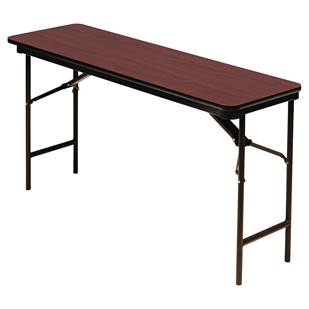 Iceberg Premium Folding Table, Rectangle, 60inW x 18inD, Mahogany/Brown