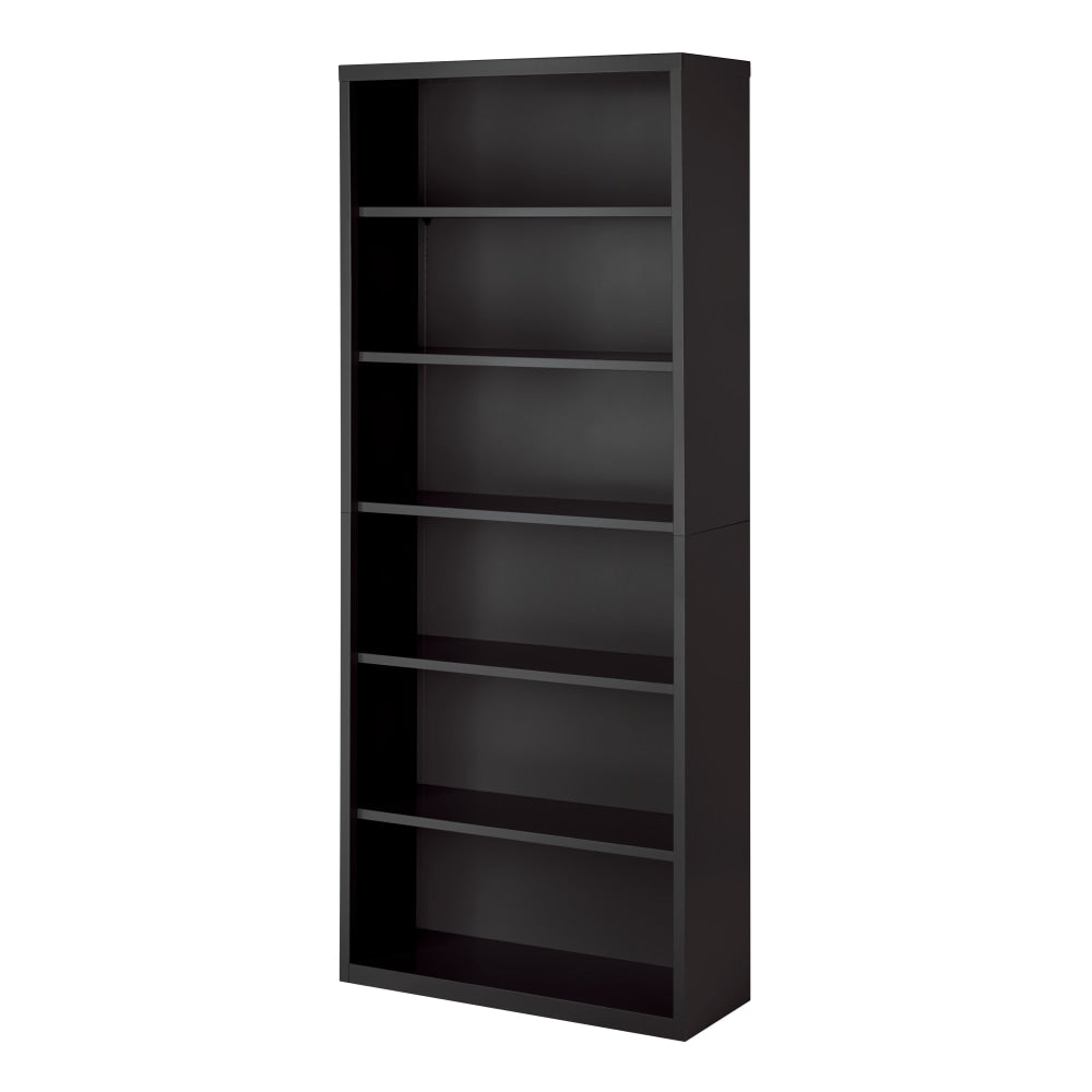 Hirsh 82inH 6-Shelf Metal Bookcase, Charcoal