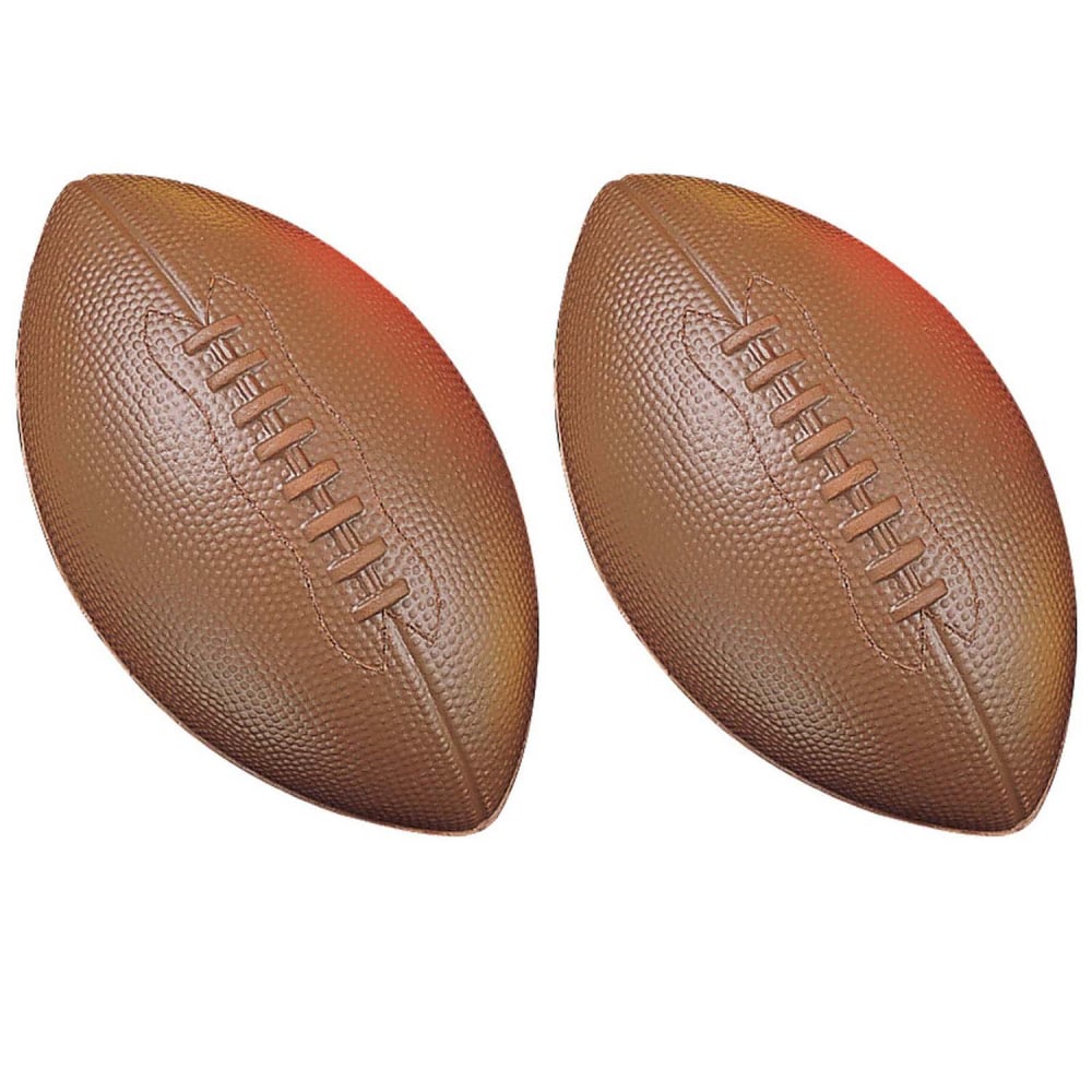 Champion Sports Coated High Density Foam Footballs, 6in x 10-1/2in, Brown, Pack Of 2 Balls