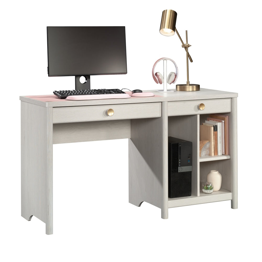 Sauder Dover Edge 53inW Computer Desk With Open Storage, Glacier Oak