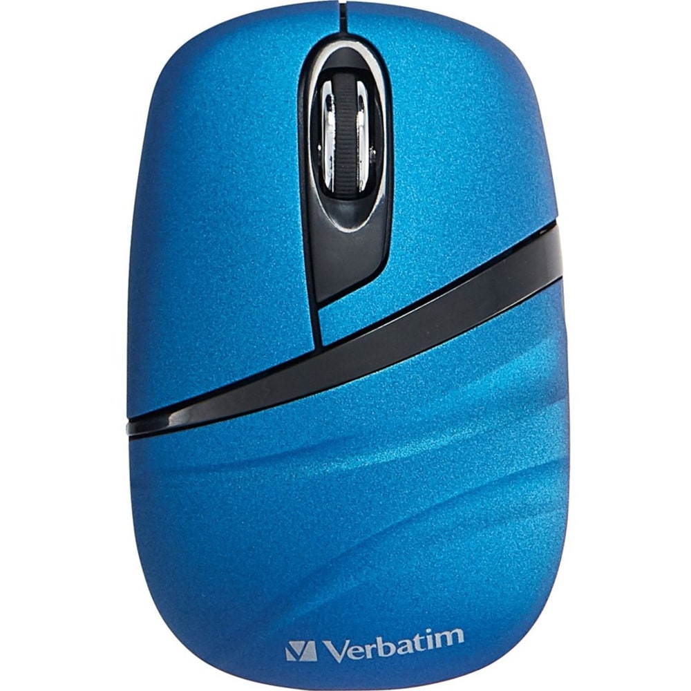 Verbatim Wireless Mini Travel Mouse, Commuter Series - Blue - Optical - Wireless - Radio Frequency - 2.40 GHz - Blue - 1000 dpi - 3 Button(s)