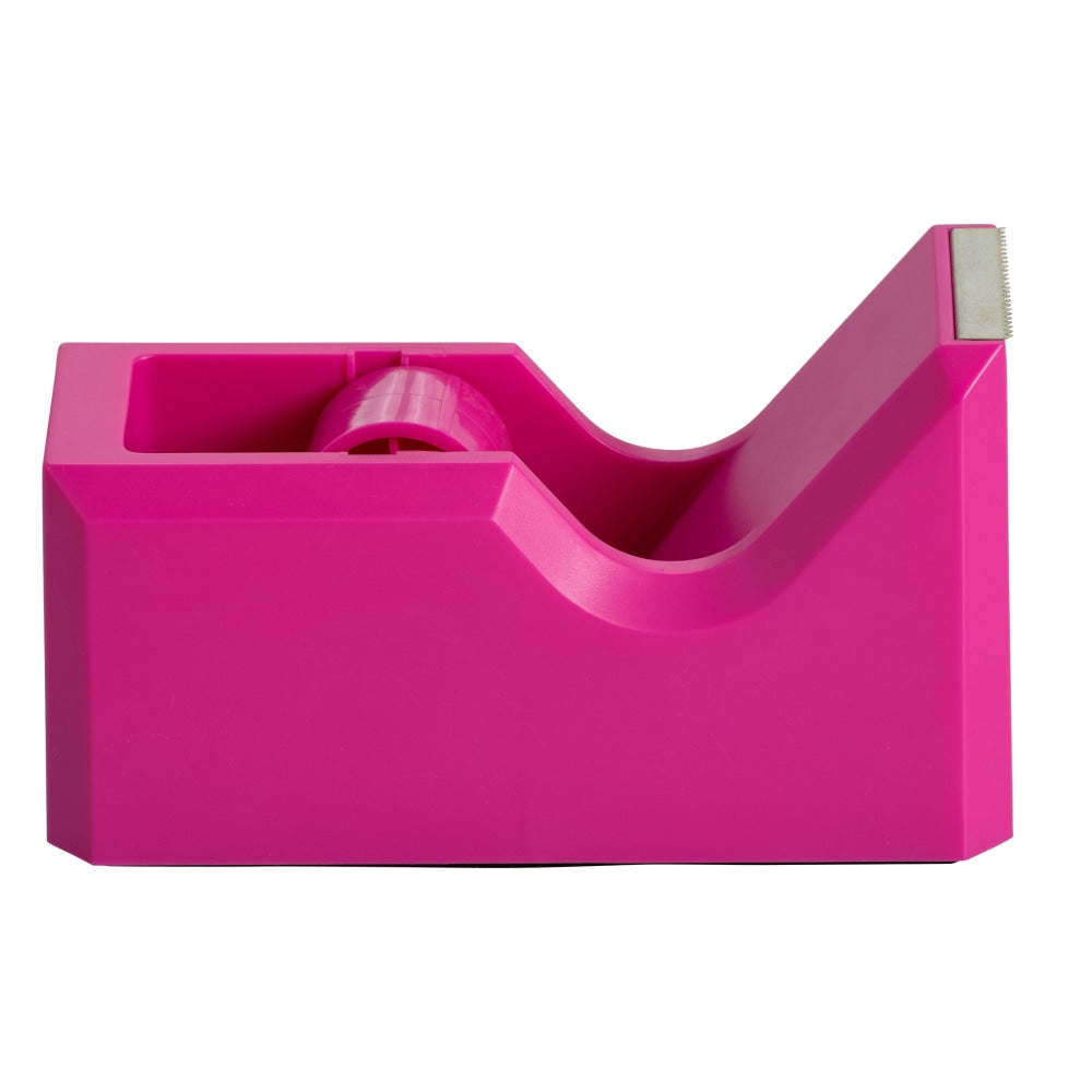 JAM Paper Plastic Tape Dispenser, 4-1/2inH x 2-1/2inW x 1-3/4inD, Pink