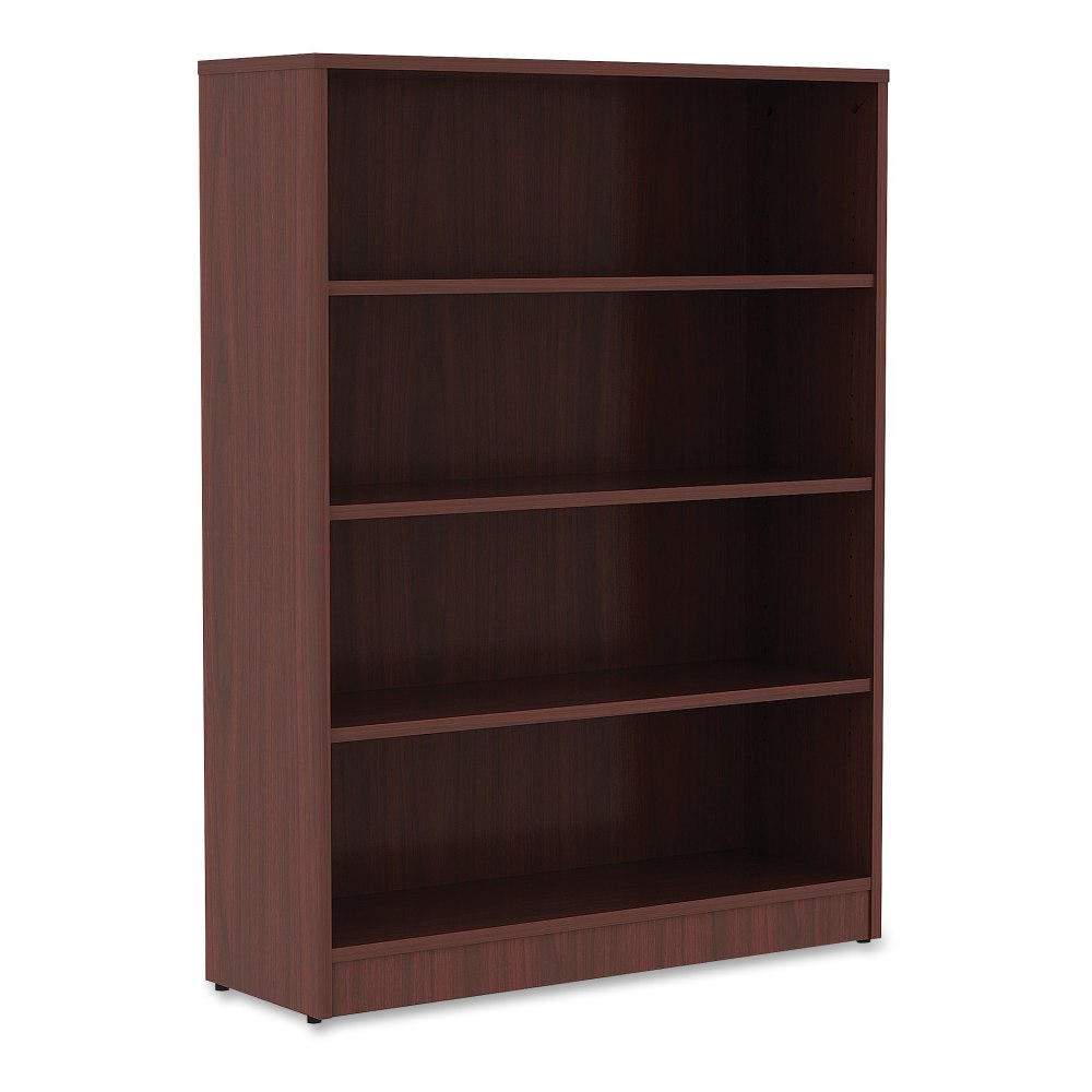 Lorell Essentials 48inH 4-Shelf Bookcase, Mahogany